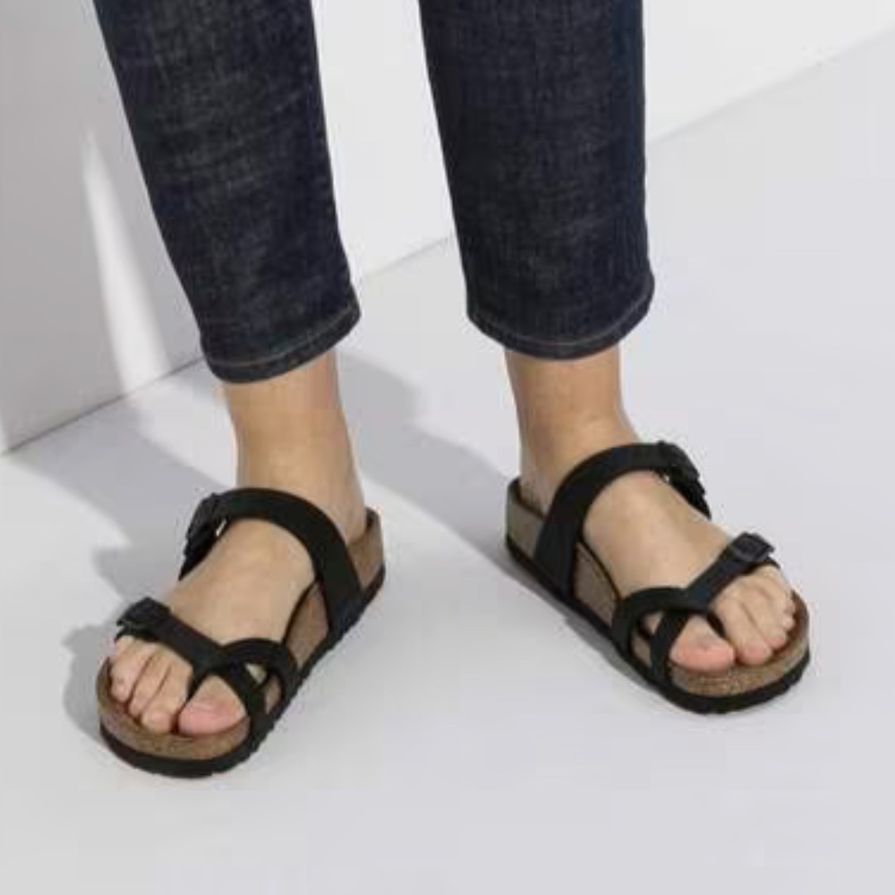 Birkenstock Mayari Birko-Flor Sandals in Black | Size 38 (7/7.5 US)